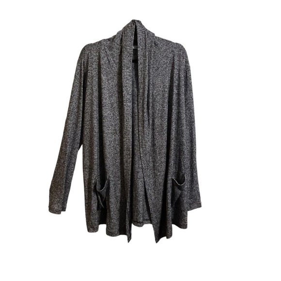 Athleta Sweaters - ATHLETA Women Cardigan Sweater Plus XL Black White Hood Pocket Boxy Lose Fit​